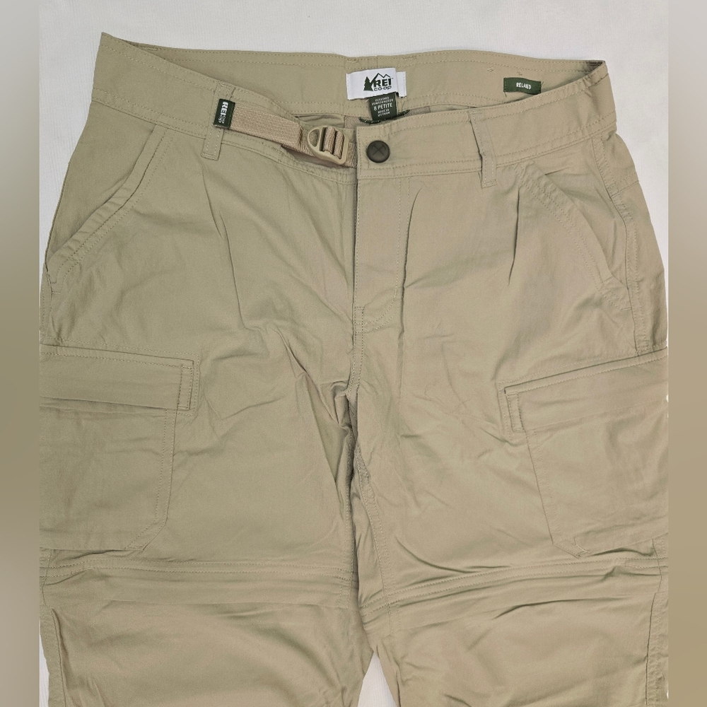 REI Co-Op Women's Relax Fit Convertable Cargo Pants- Khaki - (8 PETITE) EUC - Picture 2 of 12